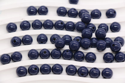 8mm Navy Acrylic Gumball Beads