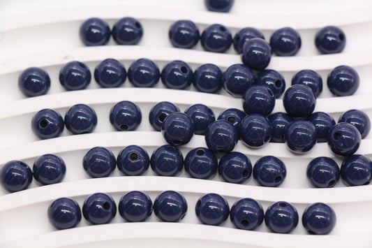 8mm Navy Acrylic Gumball Beads #1237