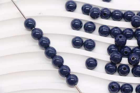 8mm Navy Acrylic Gumball Beads #1237