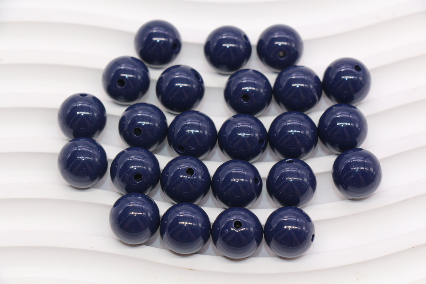 12mm Navy Acrylic Gumball Beads
