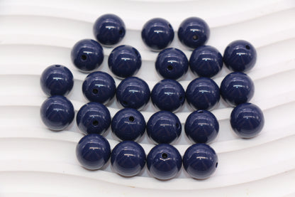 12mm Navy Acrylic Gumball Beads
