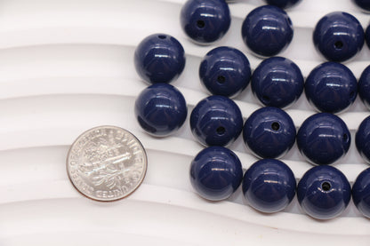 12mm Navy Acrylic Gumball Beads