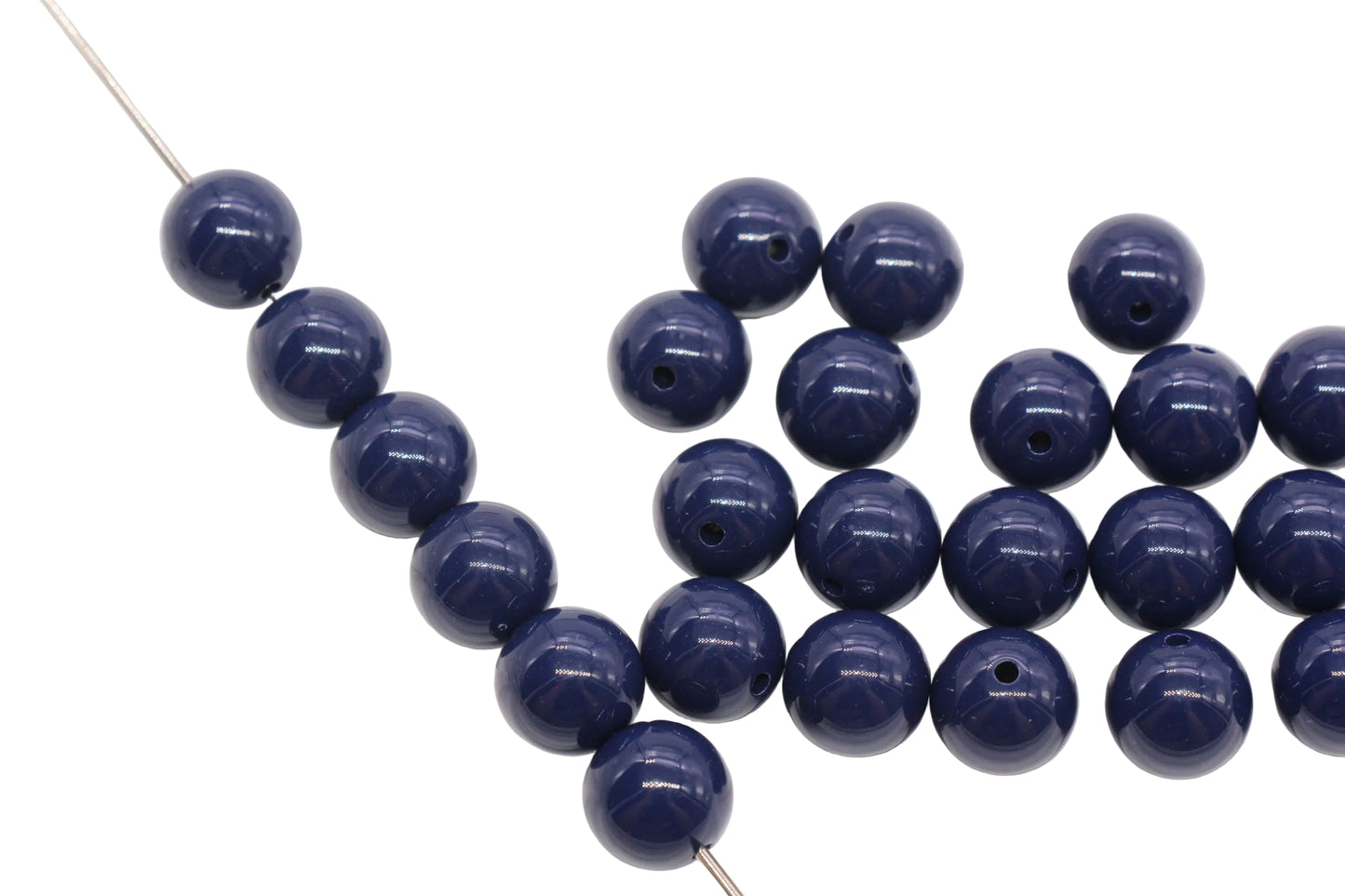 12mm Navy Acrylic Gumball Beads