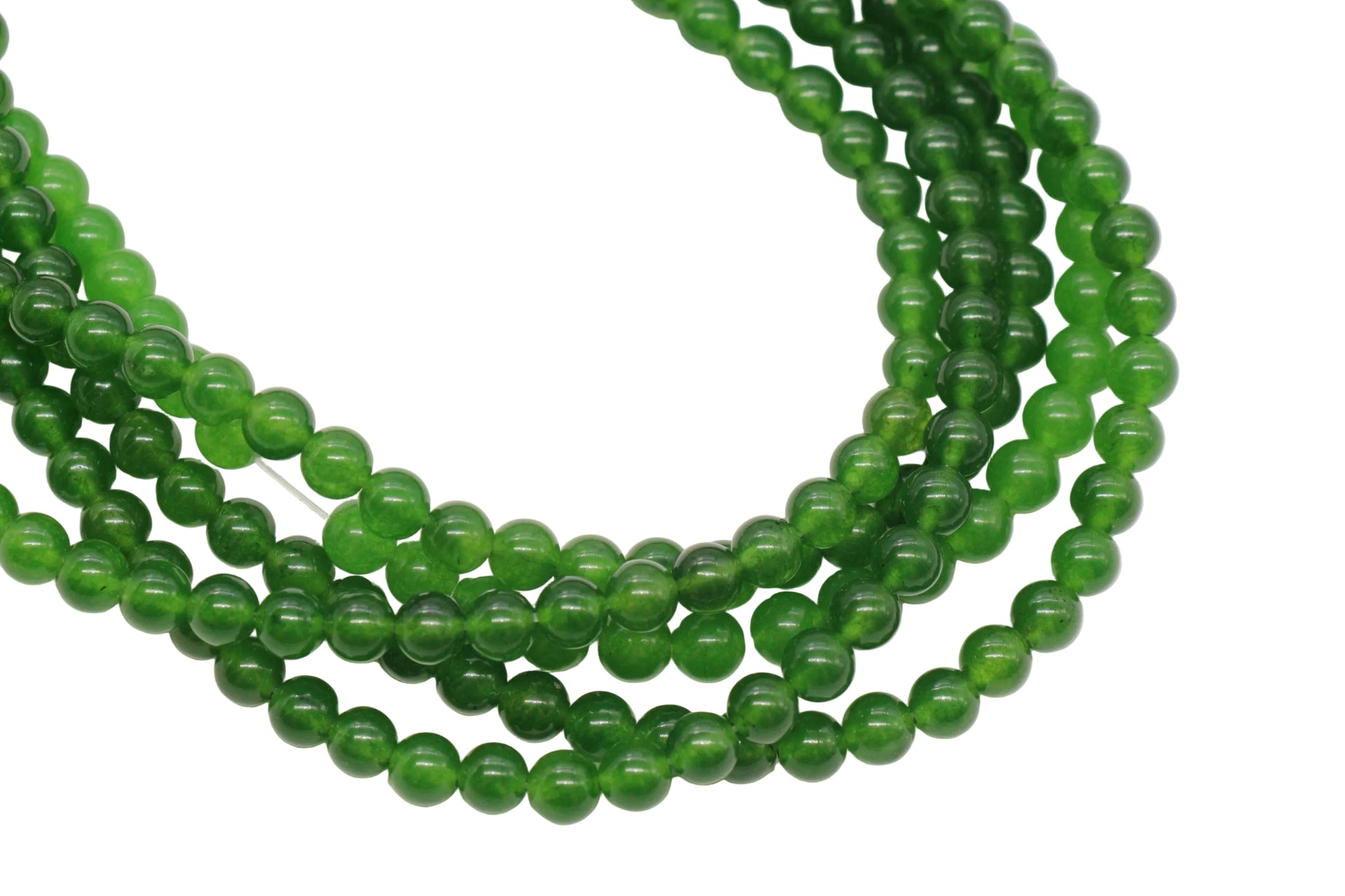 Dark Green Jade Gemstone Beads #81