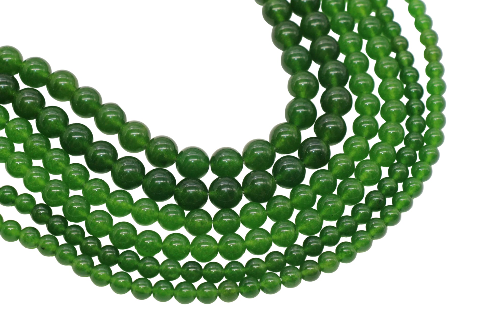 Dark Green Jade Gemstone Beads #81
