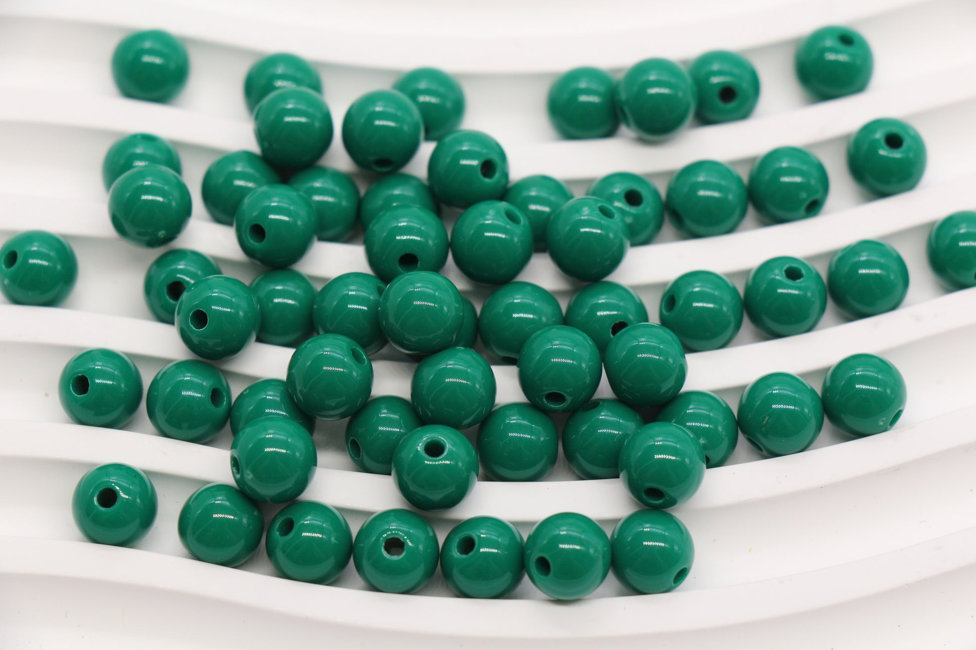 8mm Emerald Green Acrylic Gumball Beads #3971