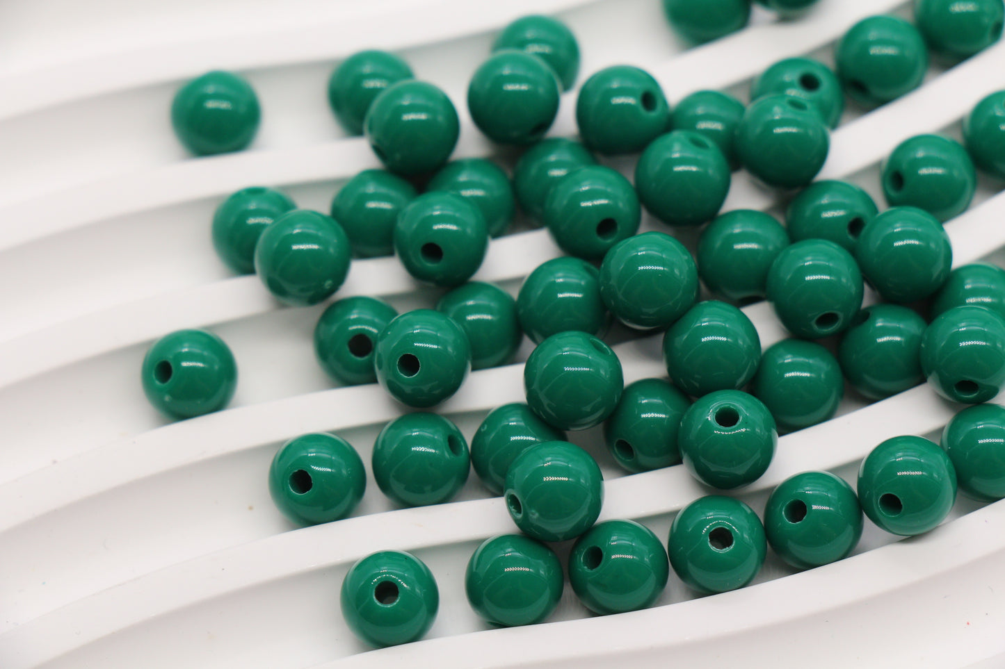 8mm Emerald Green Acrylic Gumball Beads #3971