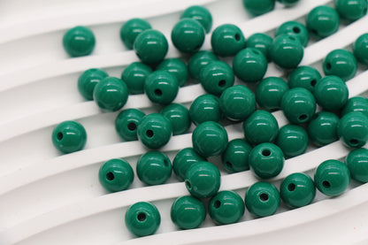 8mm Emerald Green Acrylic Gumball Beads #3971