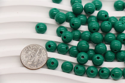 8mm Emerald Green Acrylic Gumball Beads #3971