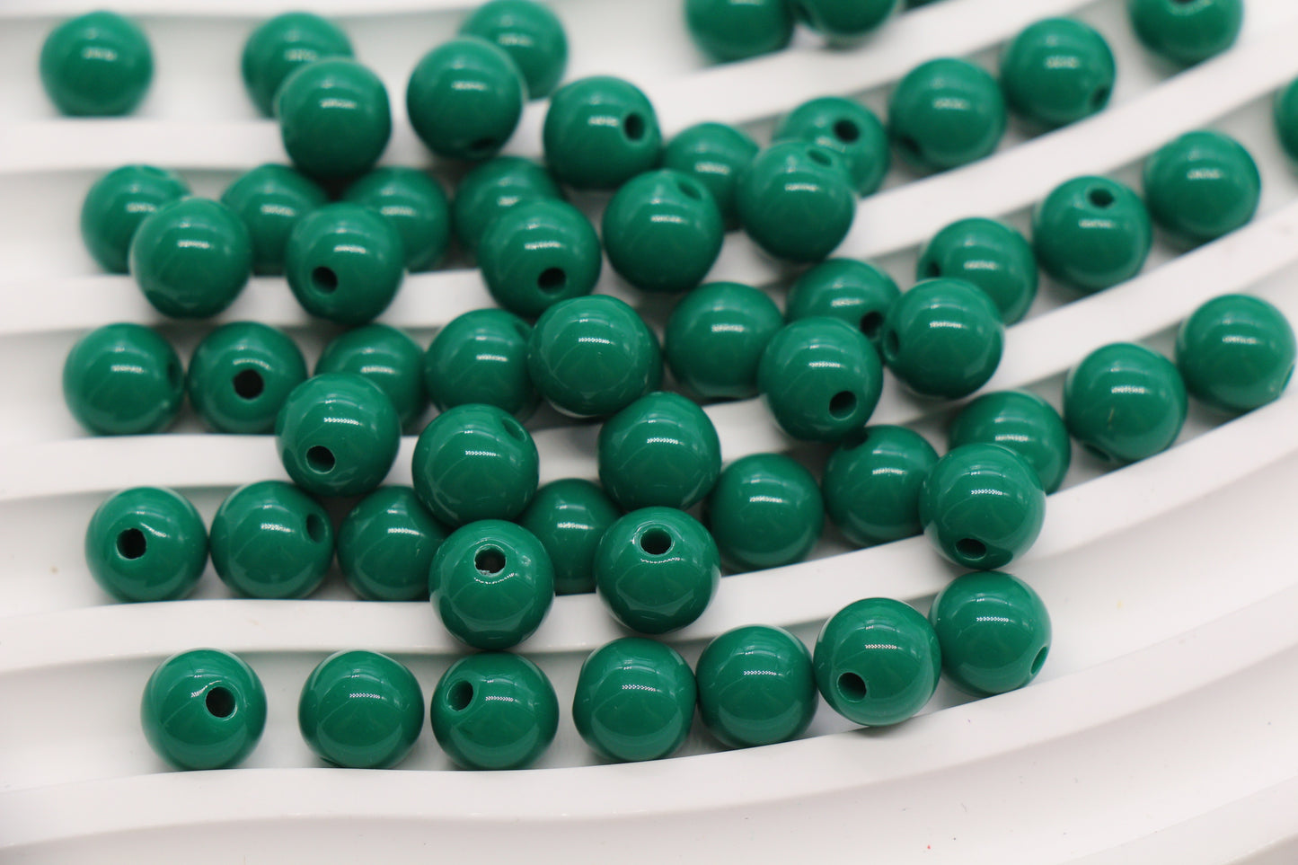 8mm Emerald Green Acrylic Gumball Beads #3971