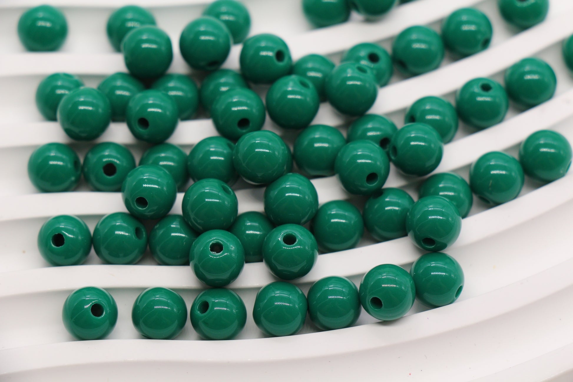 8mm Emerald Green Acrylic Gumball Beads #3971