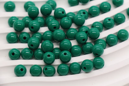8mm Emerald Green Acrylic Gumball Beads #3971