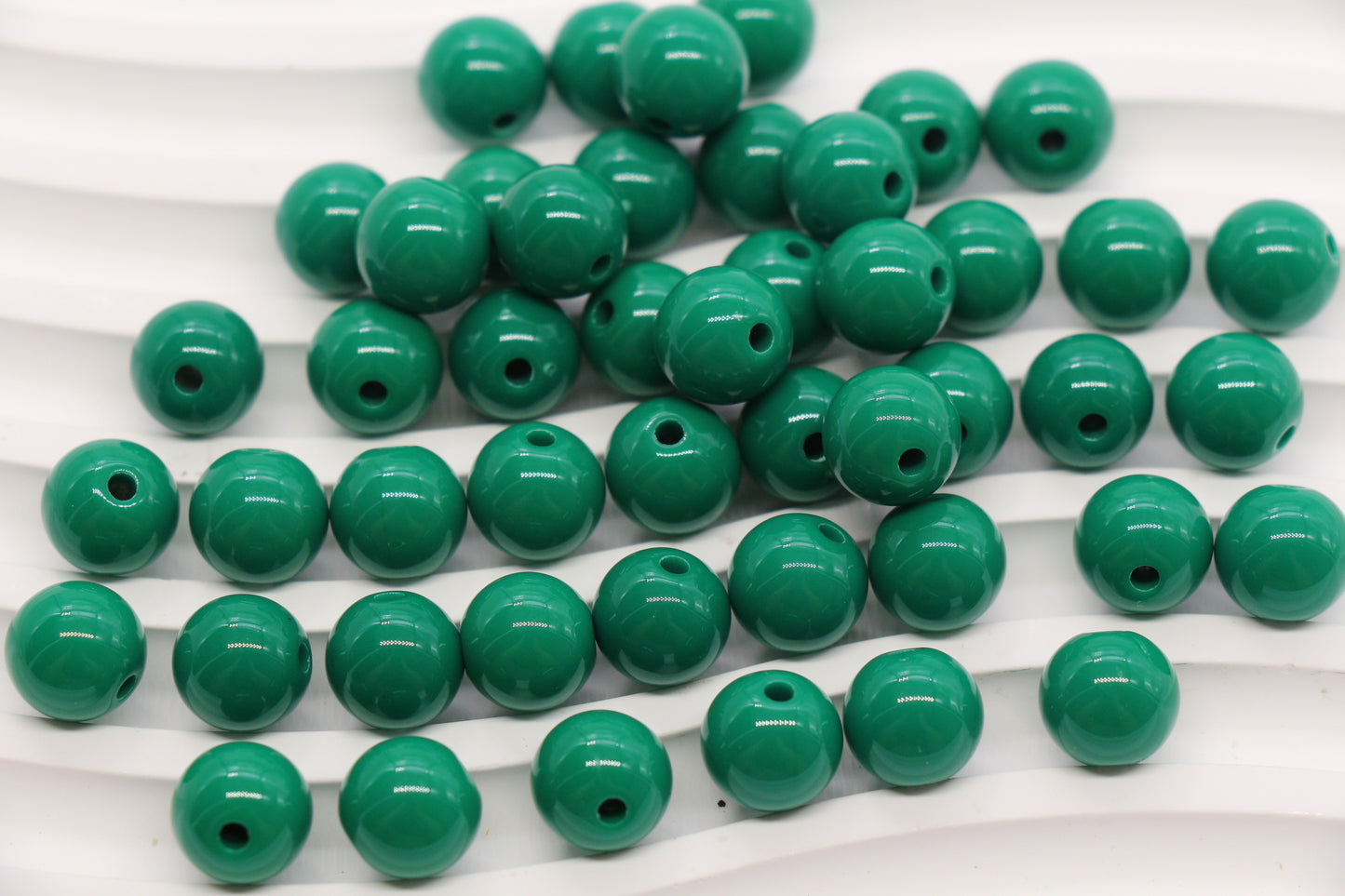 10mm Emerald Green Acrylic Gumball Beads #3970