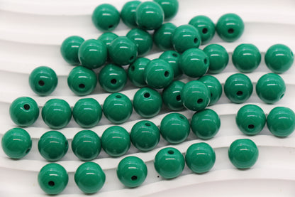 10mm Emerald Green Acrylic Gumball Beads #3970