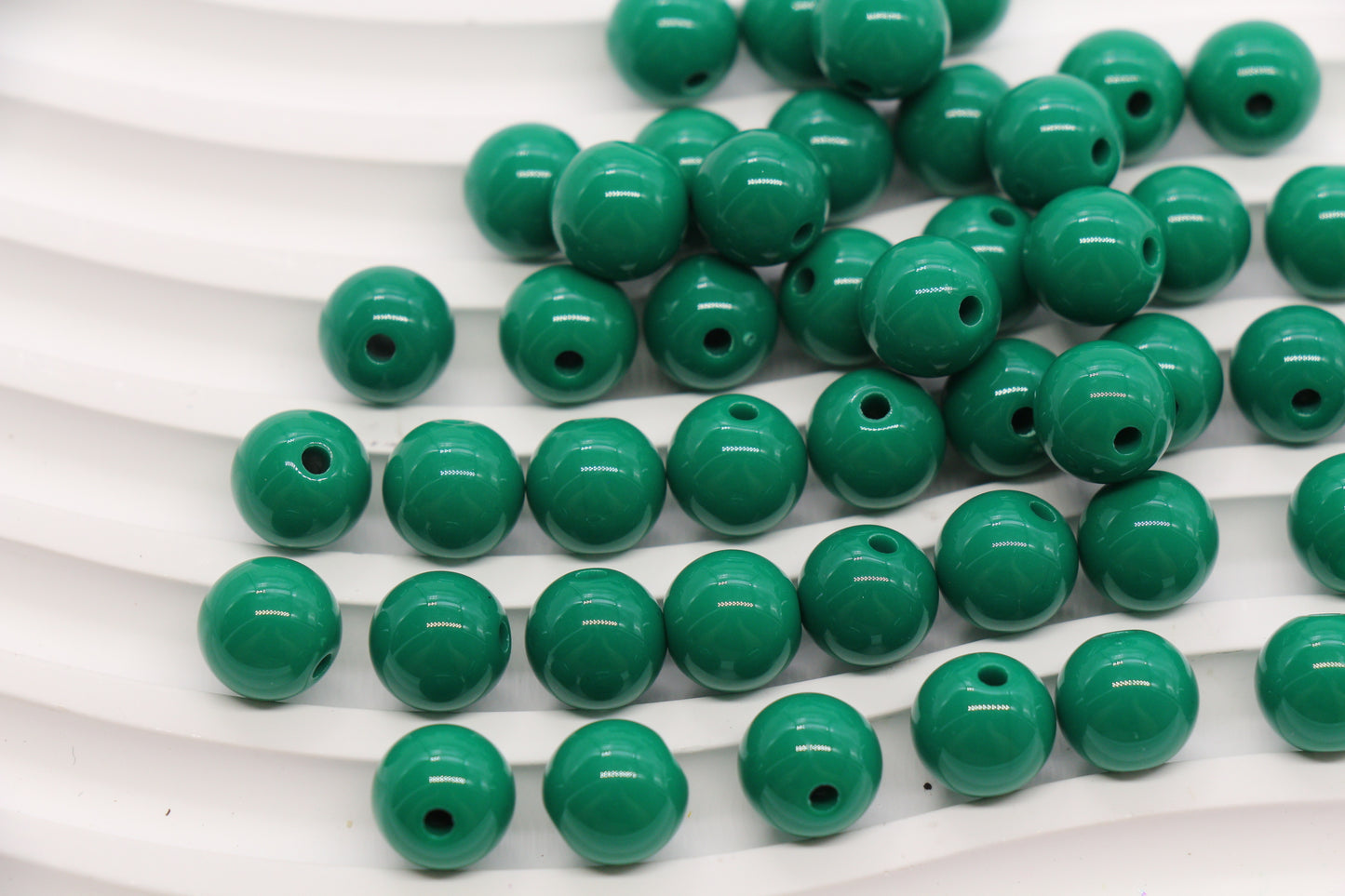 10mm Emerald Green Acrylic Gumball Beads #3970
