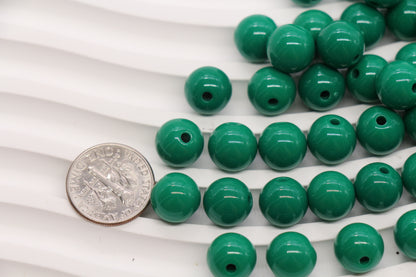 10mm Emerald Green Acrylic Gumball Beads #3970