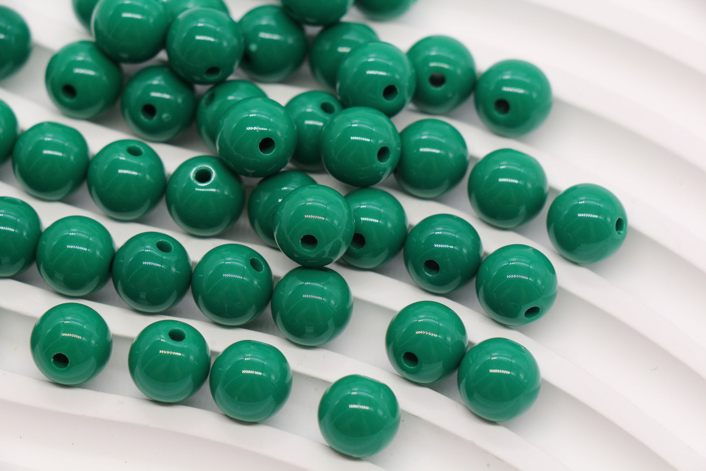 10mm Emerald Green Acrylic Gumball Beads #3970