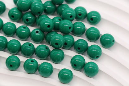 10mm Emerald Green Acrylic Gumball Beads #3970