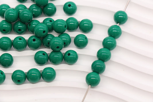 10mm Emerald Green Acrylic Gumball Beads #3970