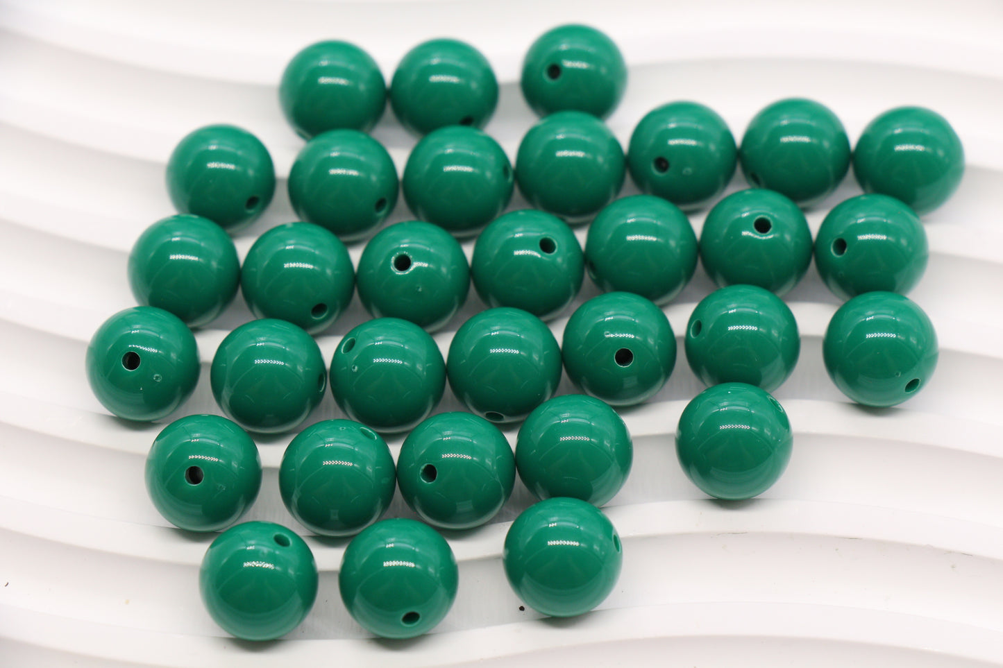 12mm Emerald Green Acrylic Gumball Beads #3969