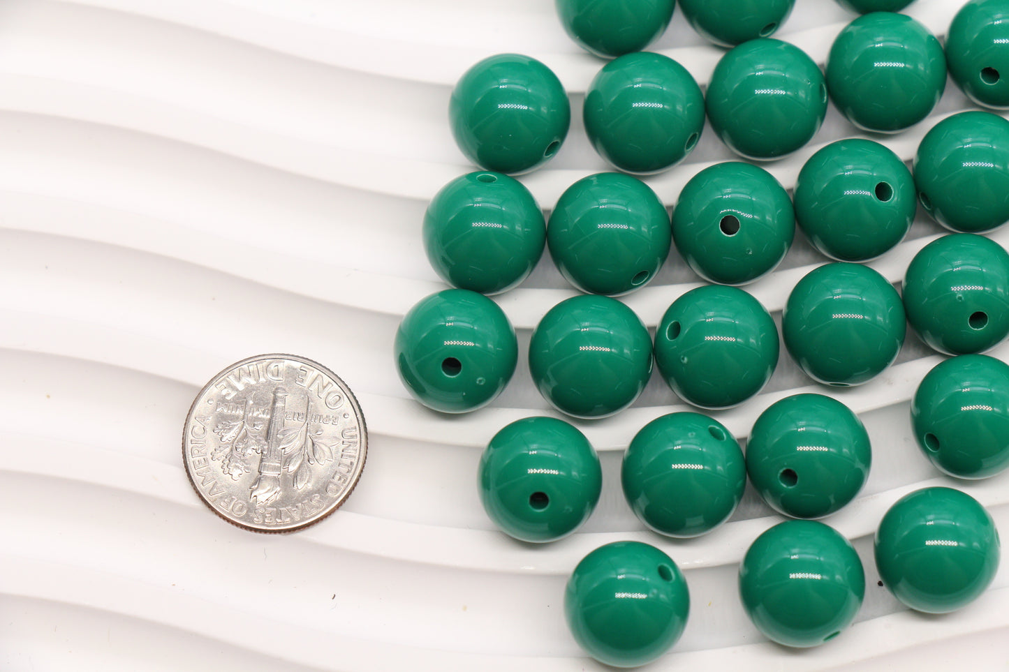 12mm Emerald Green Acrylic Gumball Beads #3969