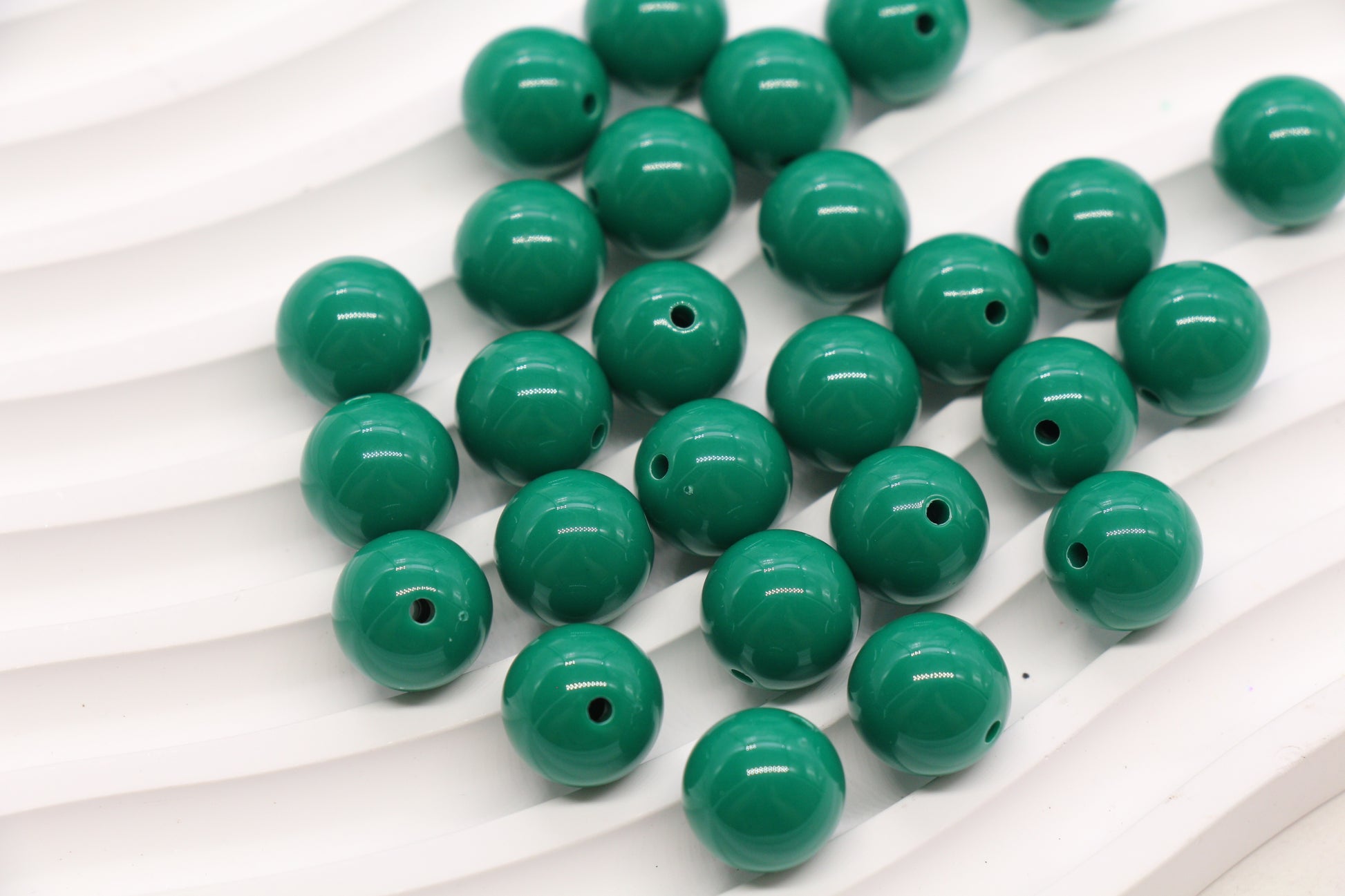 12mm Emerald Green Acrylic Gumball Beads #3969