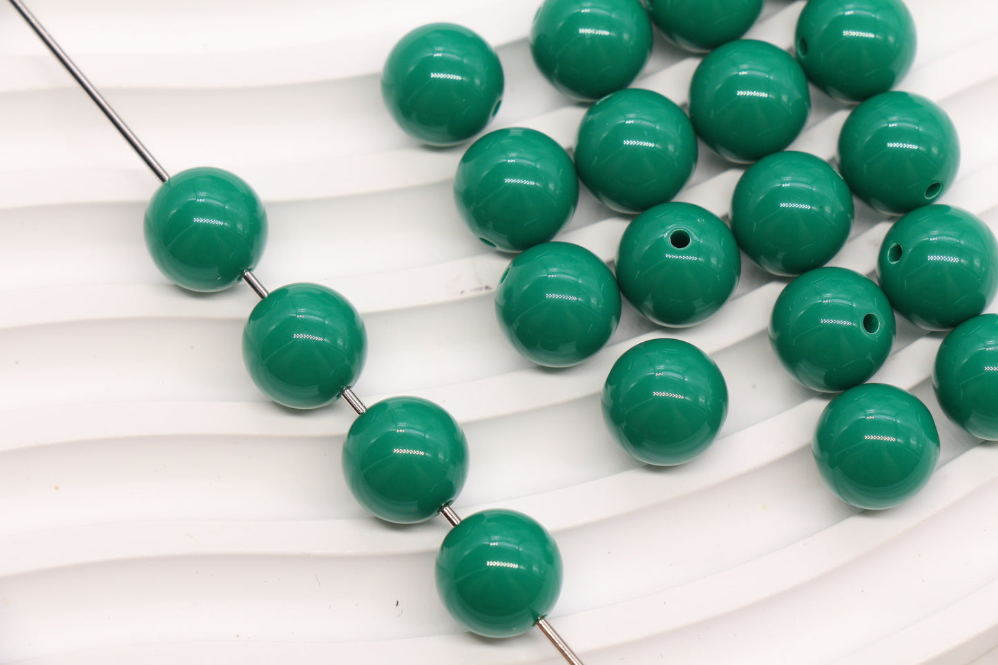 12mm Emerald Green Acrylic Gumball Beads #3969