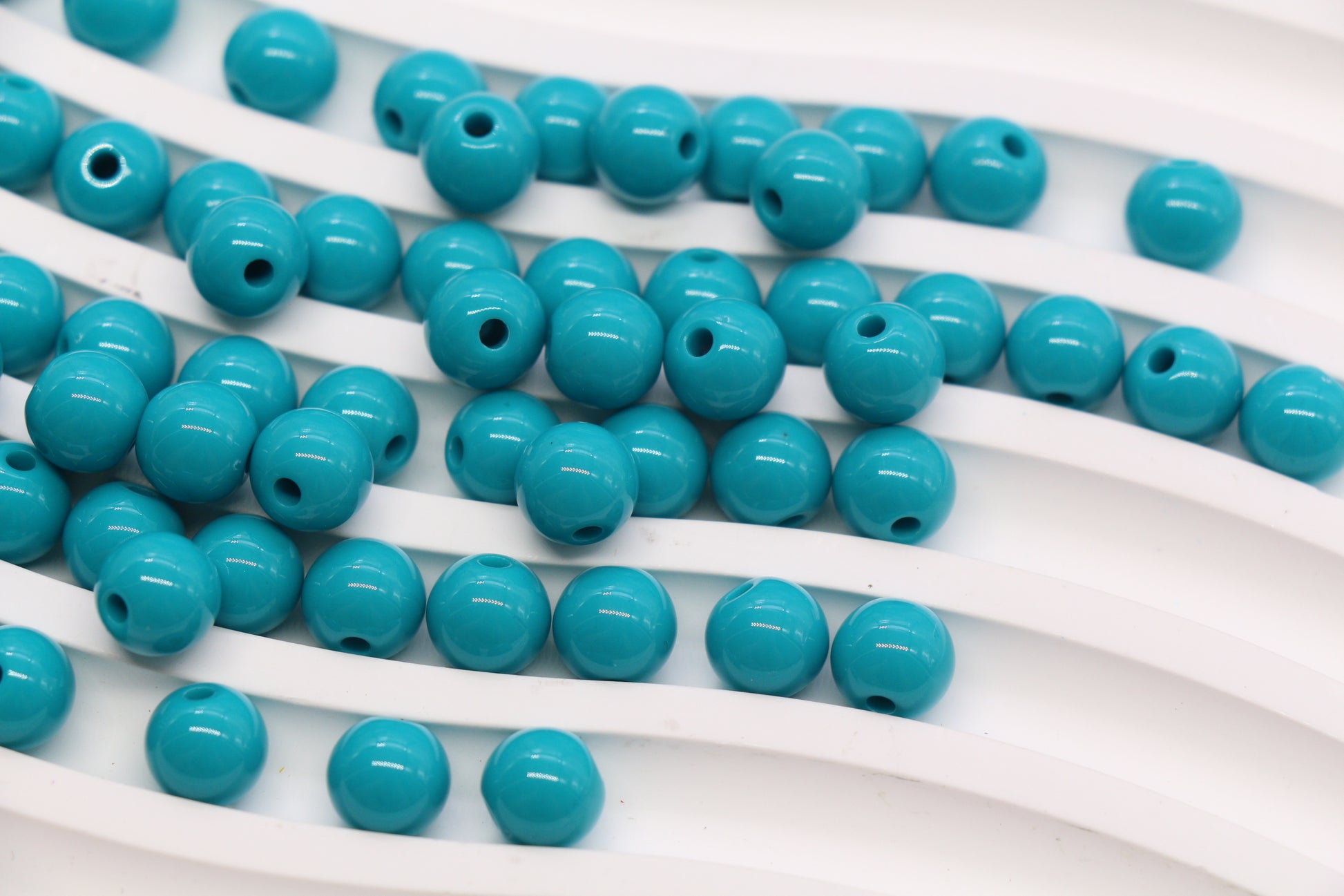 8mm Teal Acrylic Gumball Beads #3968