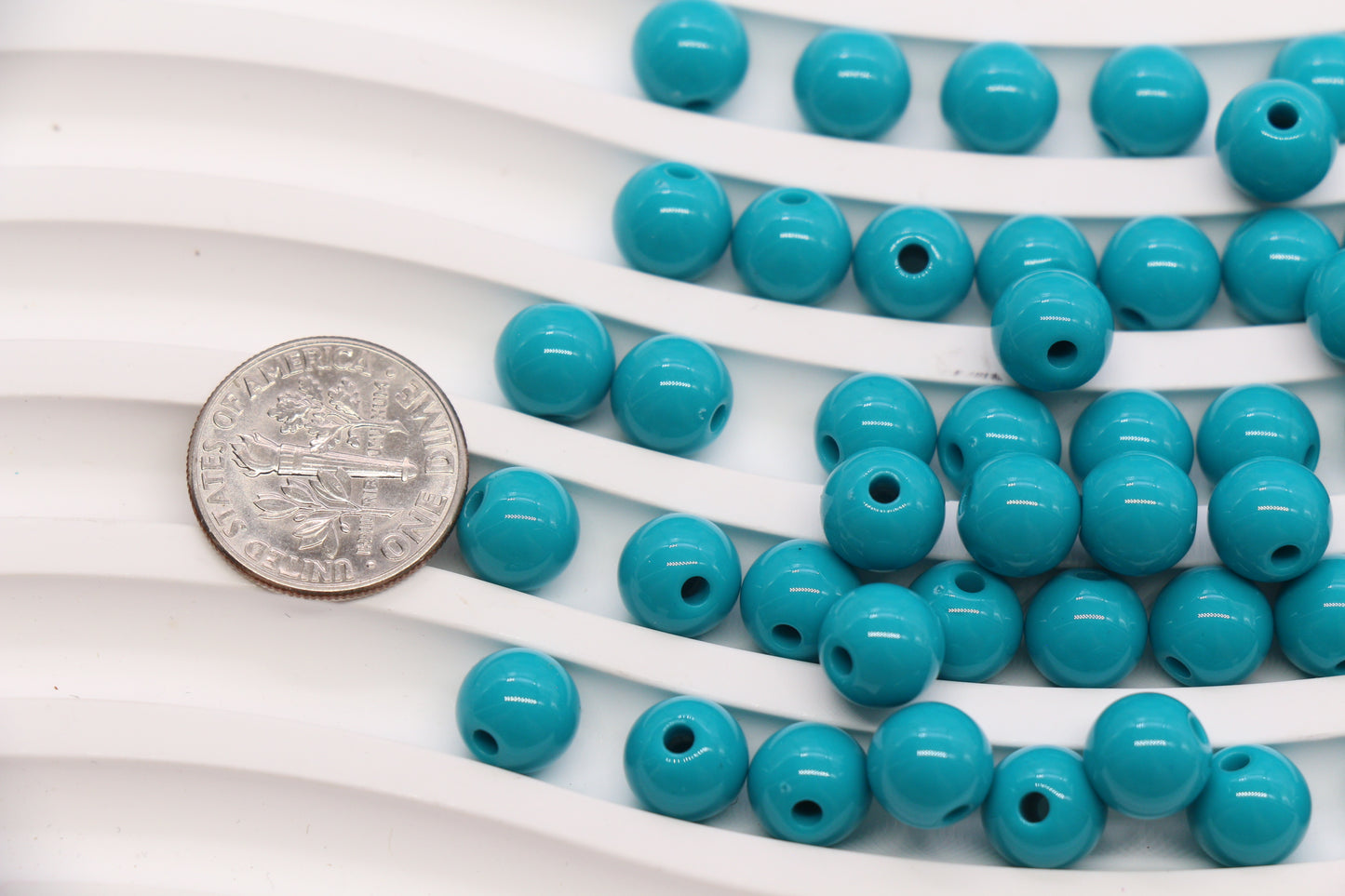 8mm Teal Acrylic Gumball Beads #3968