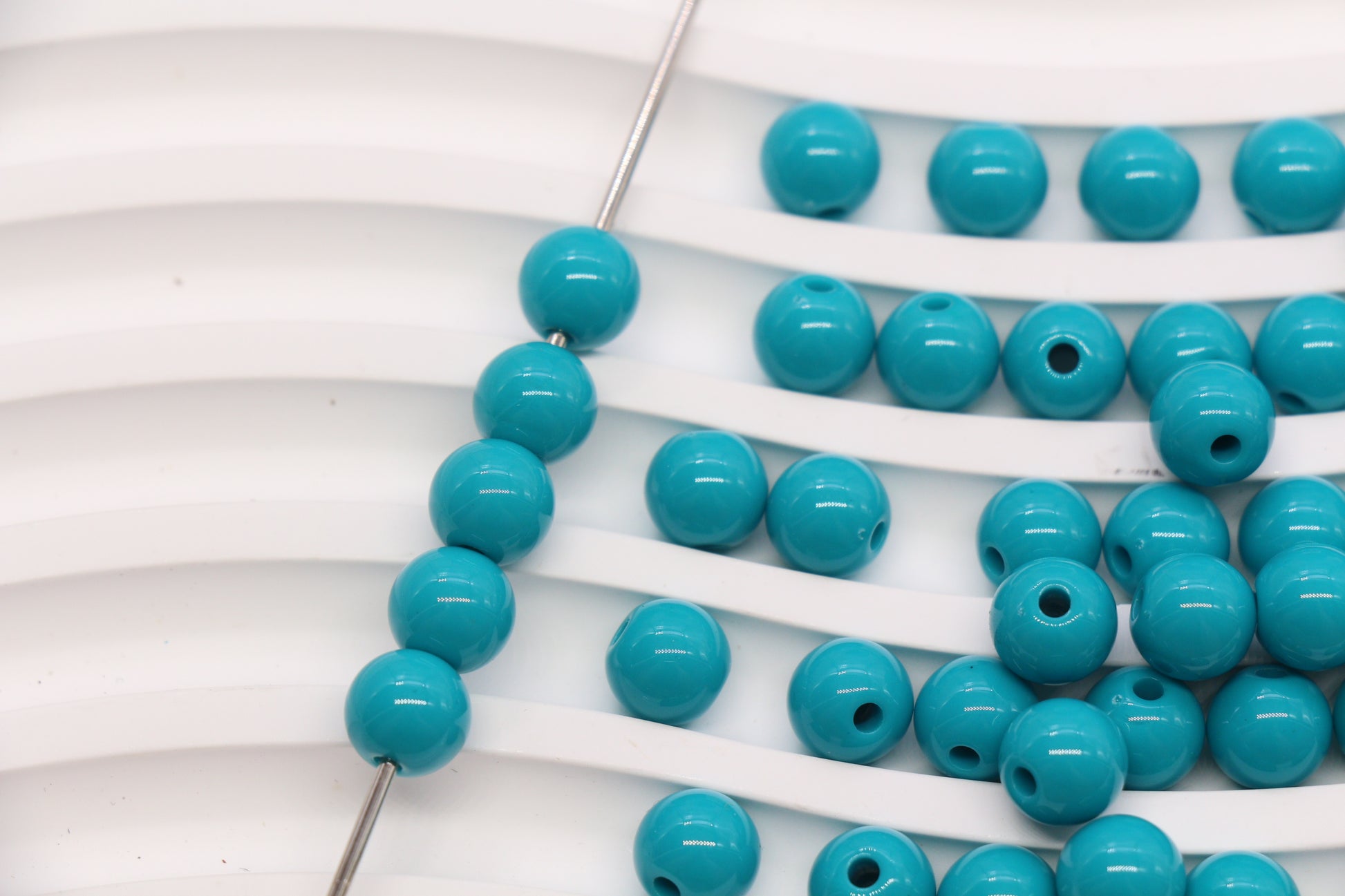 8mm Teal Acrylic Gumball Beads #3968