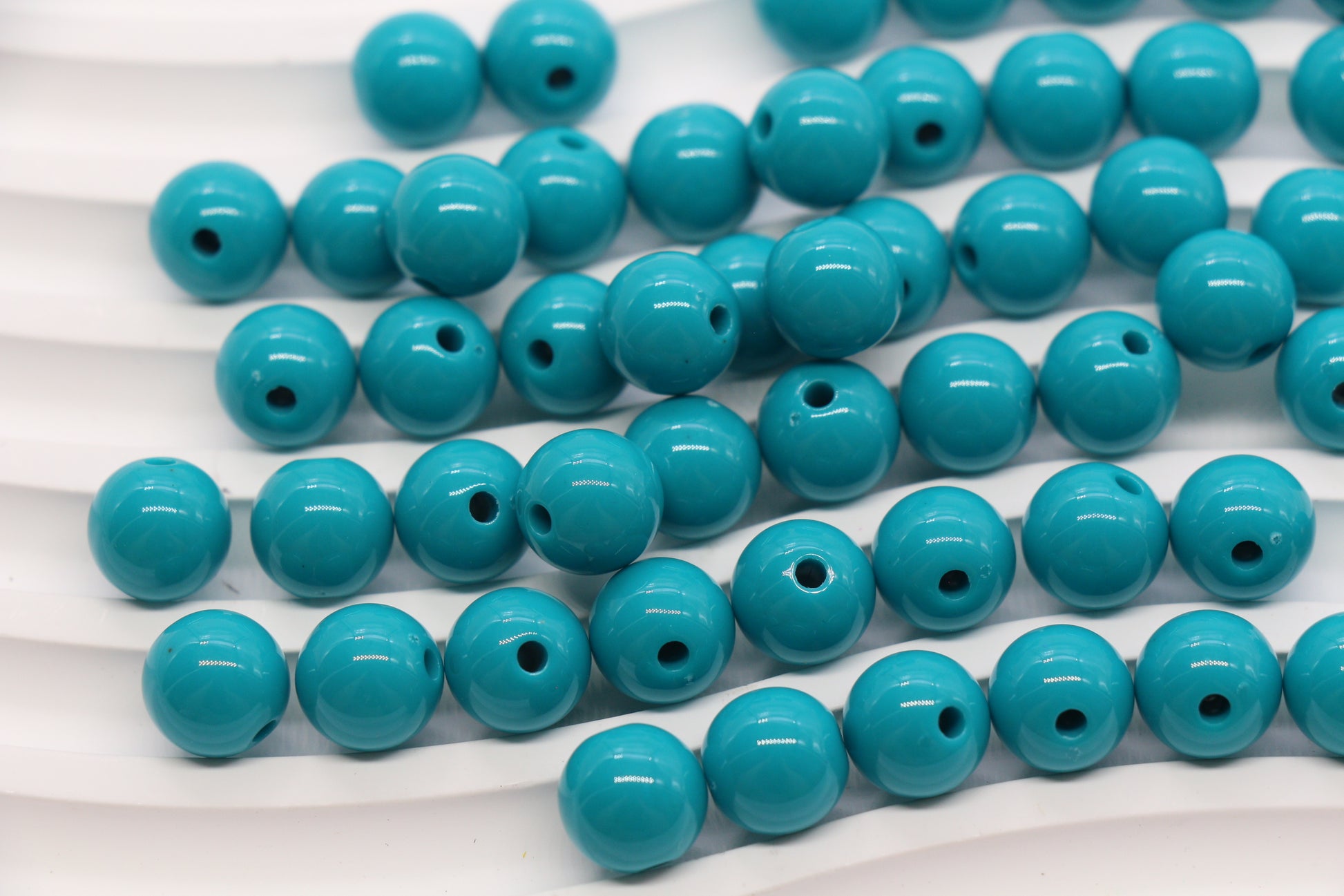 10mm Teal Acrylic Gumball Beads #3967