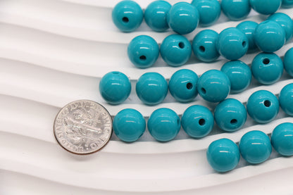 10mm Teal Acrylic Gumball Beads #3967