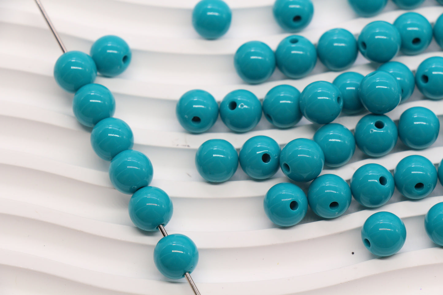 10mm Teal Acrylic Gumball Beads #3967