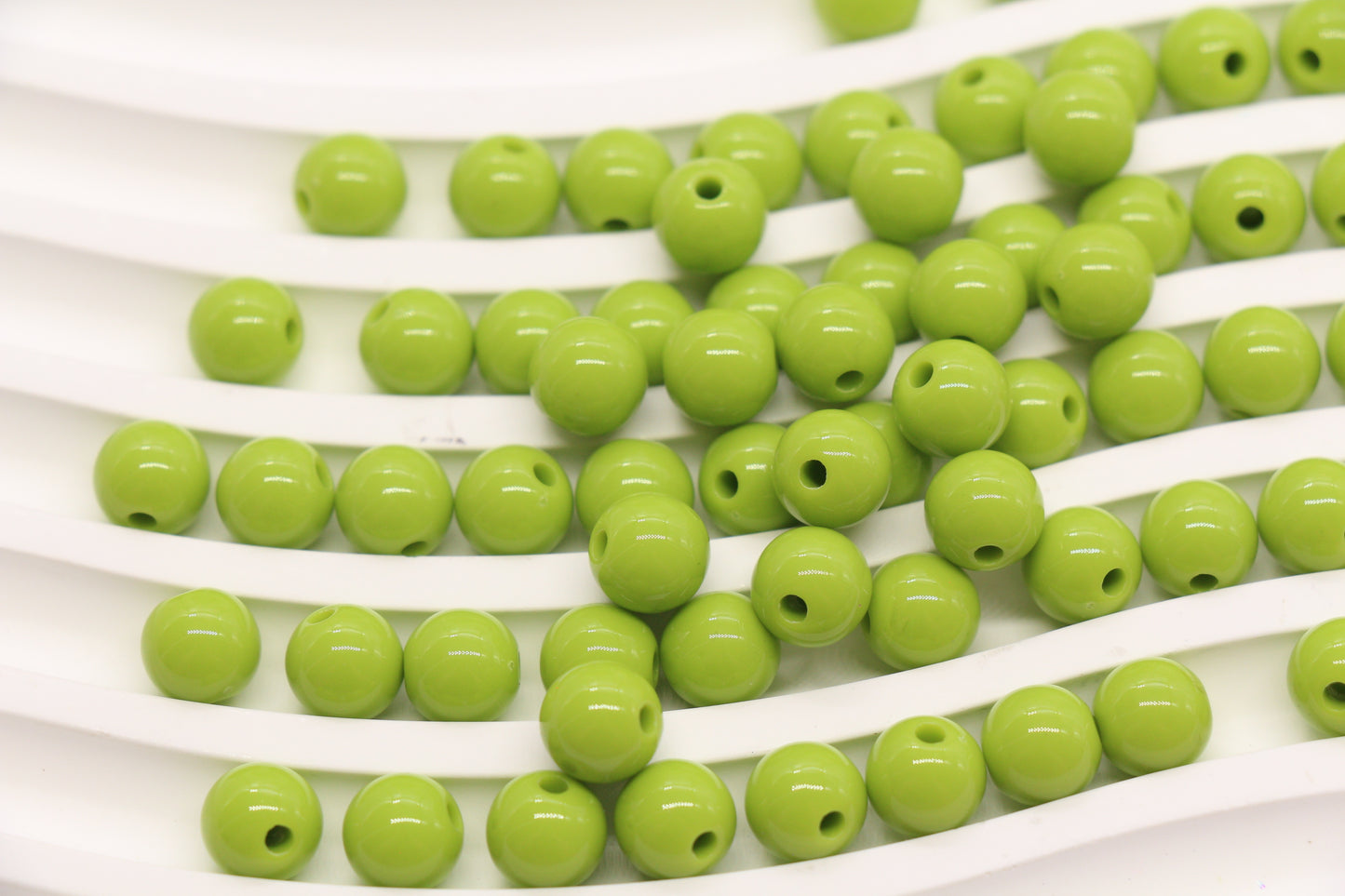 8mm Lime Green Acrylic Gumball Beads #3966