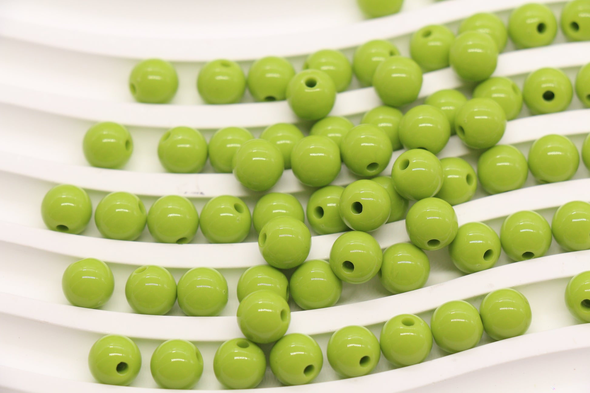 8mm Lime Green Acrylic Gumball Beads #3966