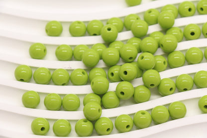 8mm Lime Green Acrylic Gumball Beads #3966