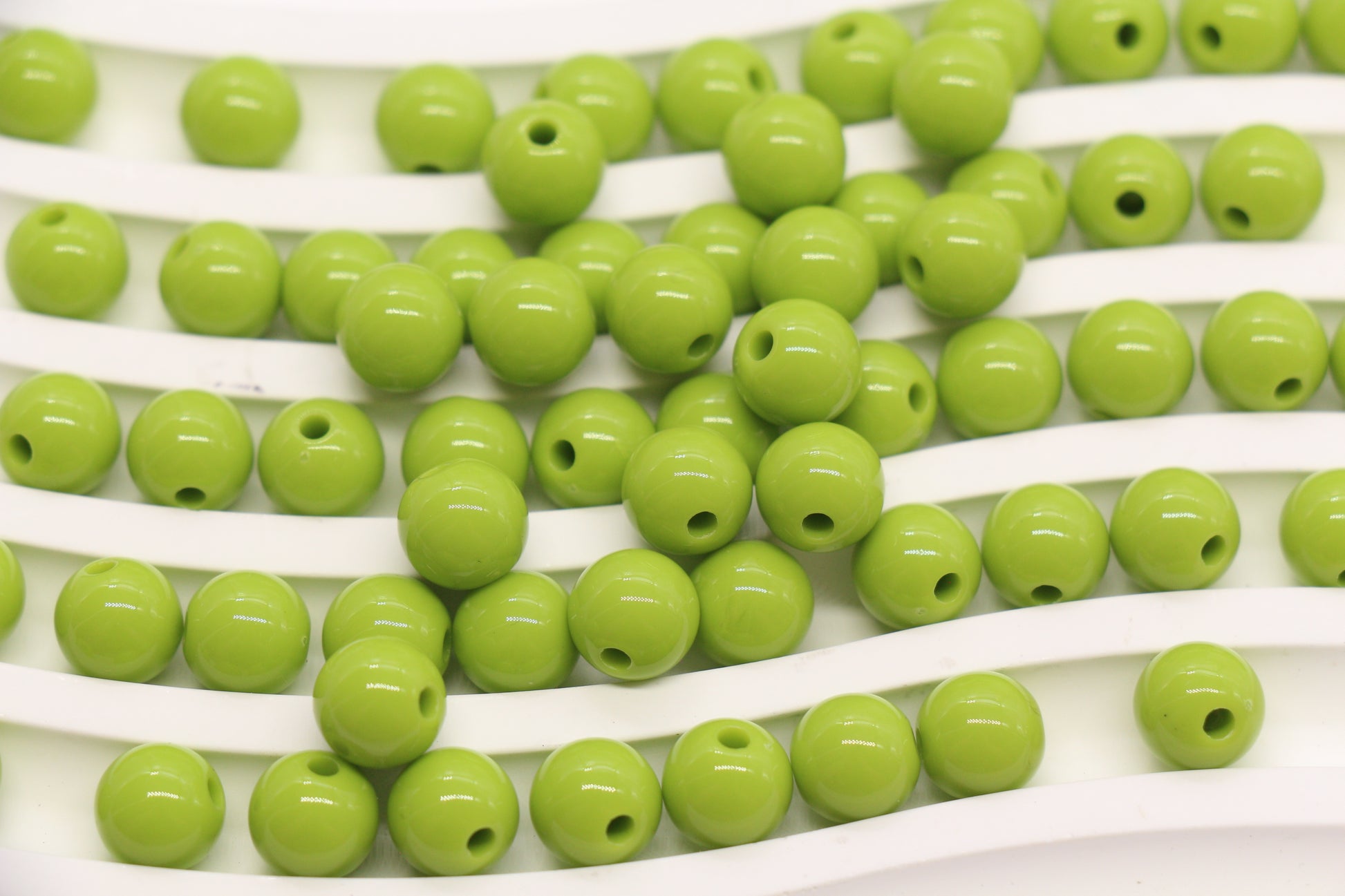 8mm Lime Green Acrylic Gumball Beads #3966