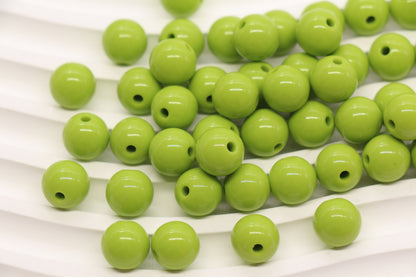 10mm Lime Green Acrylic Gumball Beads #3965