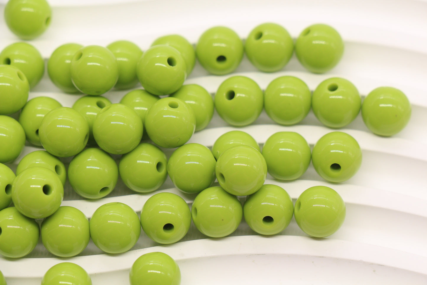 10mm Lime Green Acrylic Gumball Beads #3965