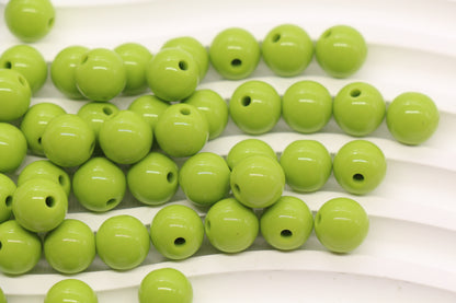 10mm Lime Green Acrylic Gumball Beads #3965