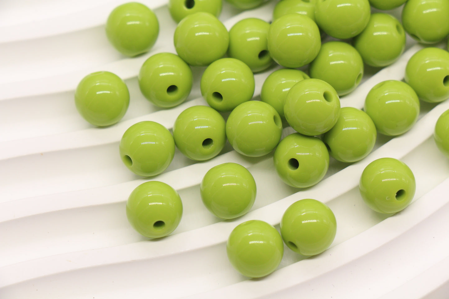 10mm Lime Green Acrylic Gumball Beads #3965