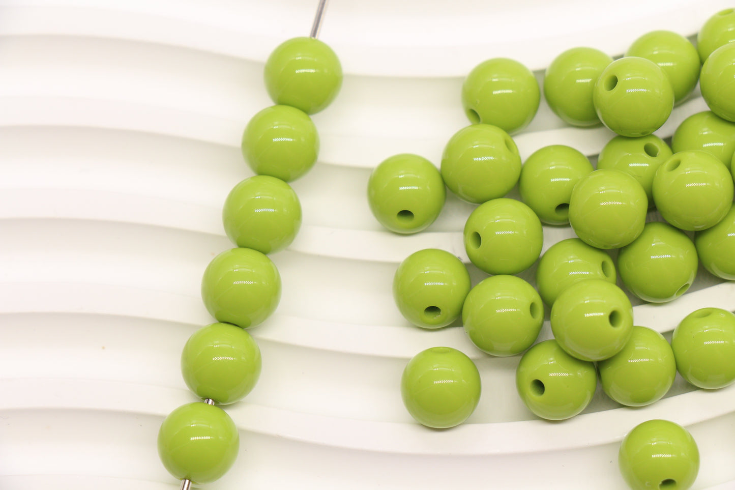 10mm Lime Green Acrylic Gumball Beads #3965