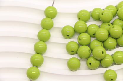 10mm Lime Green Acrylic Gumball Beads #3965