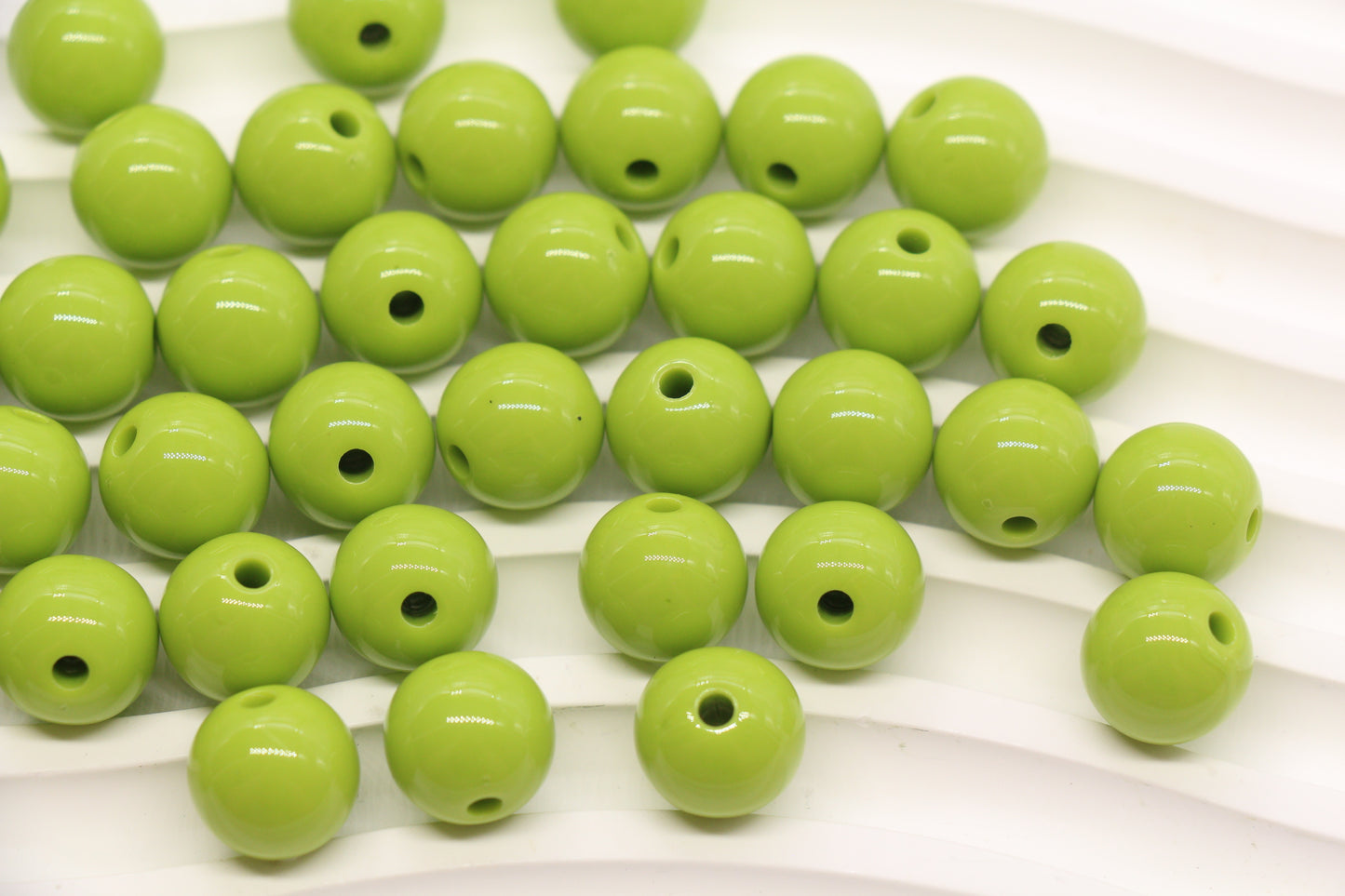 12mm Lime Green Acrylic Gumball Beads #3964