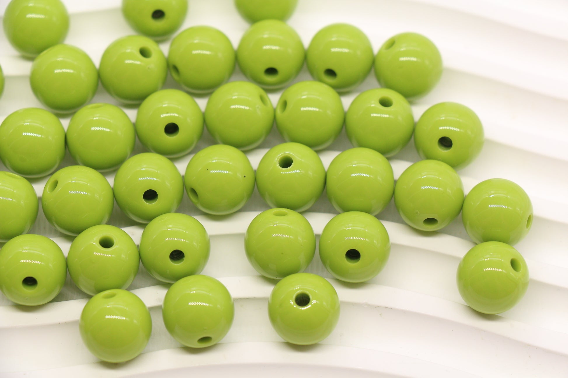 12mm Lime Green Acrylic Gumball Beads #3964