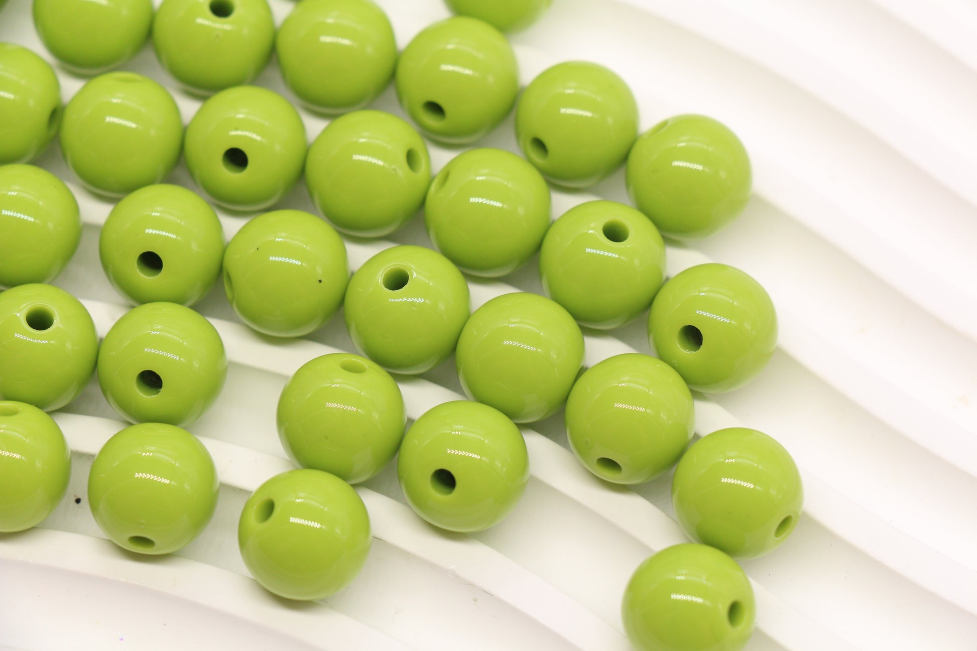 12mm Lime Green Acrylic Gumball Beads #3964