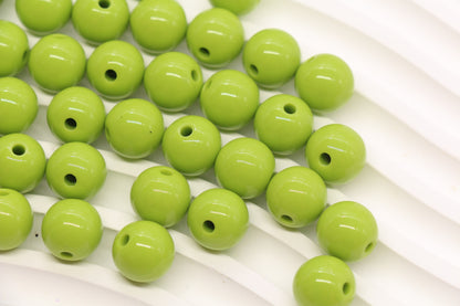 12mm Lime Green Acrylic Gumball Beads #3964