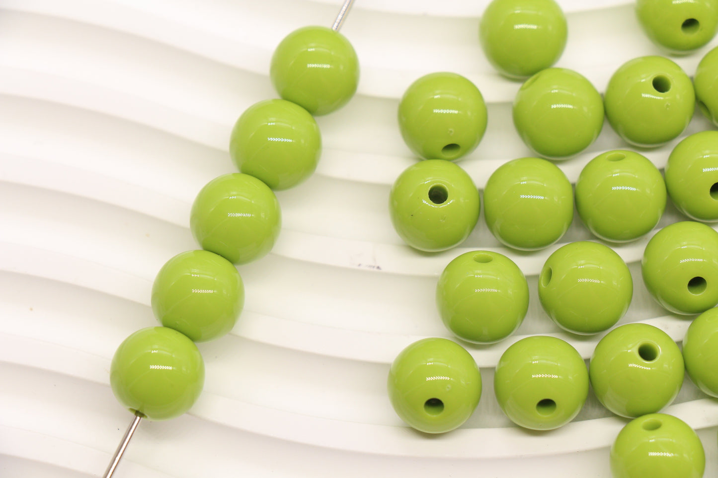 12mm Lime Green Acrylic Gumball Beads #3964