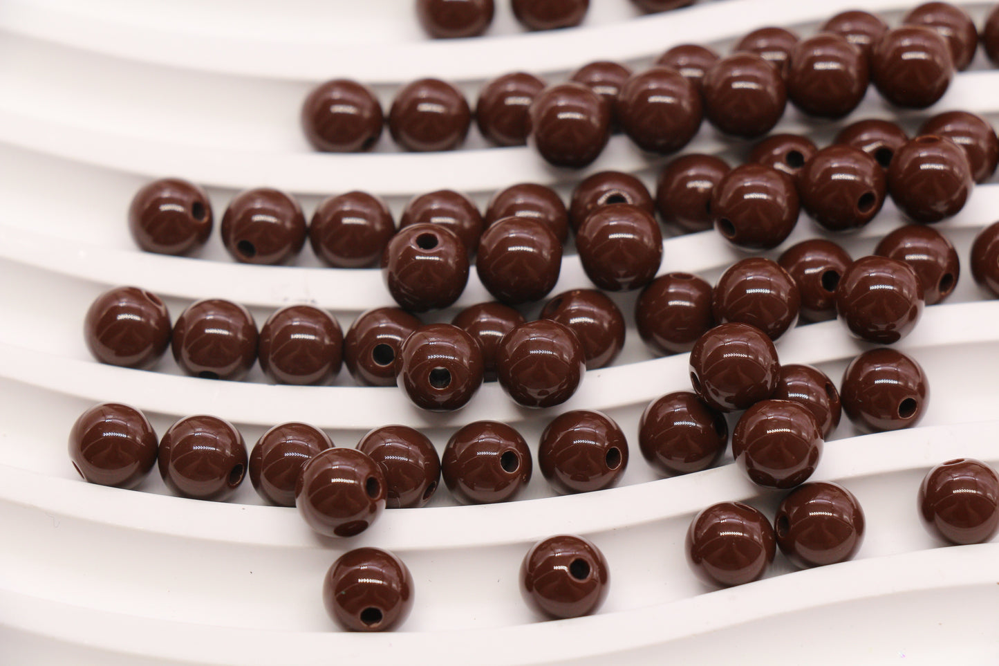 8mm Brown Acrylic Gumball Beads #3963