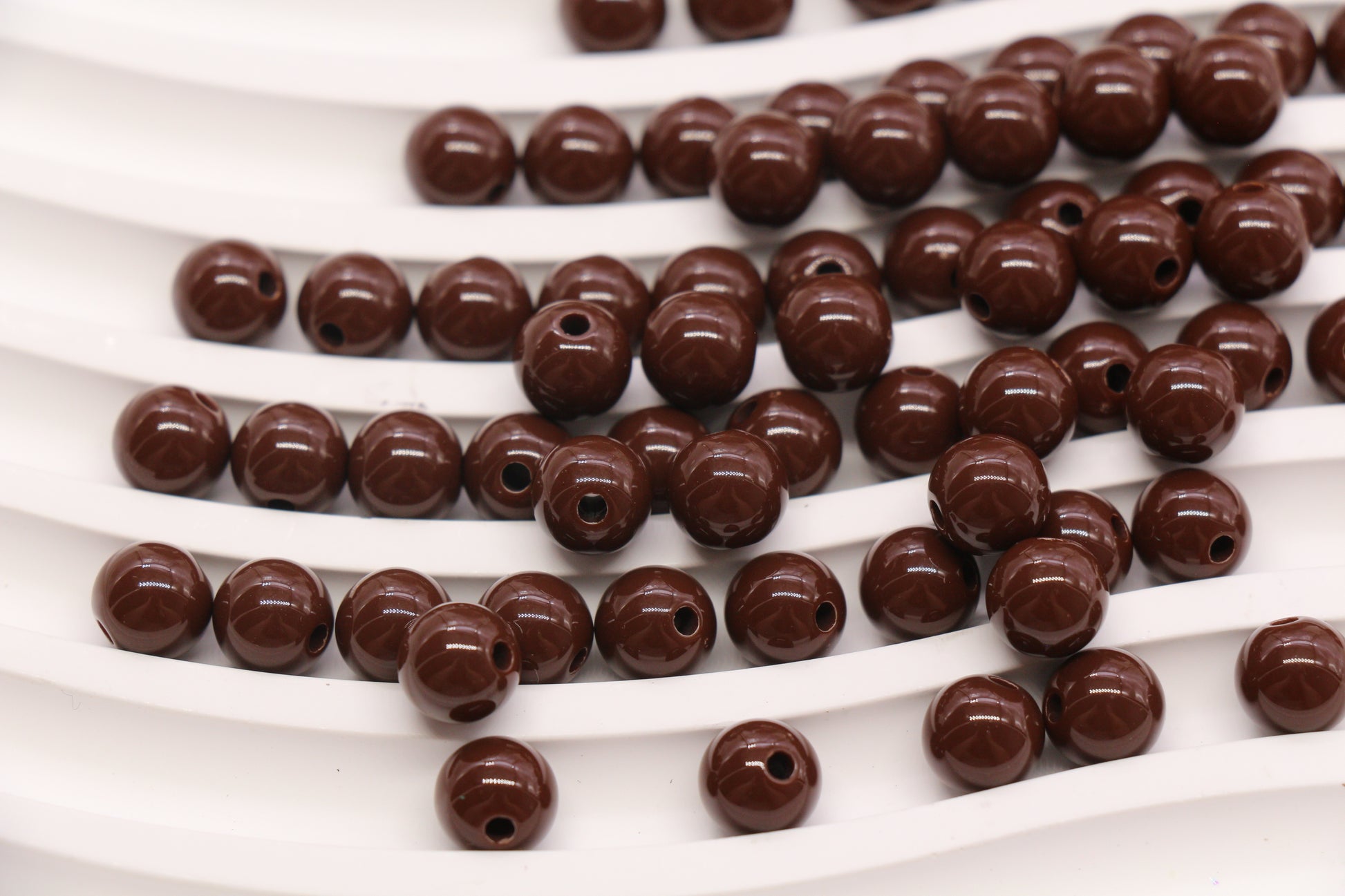 8mm Brown Acrylic Gumball Beads #3963